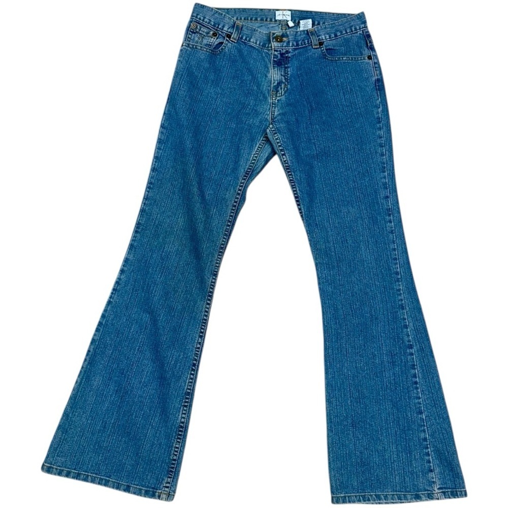 Vintage Y2K Calvin Klein Jeans Light Wash Low Rise Flare Denim Size 9 Fits a 26 - Picture 4 of 12